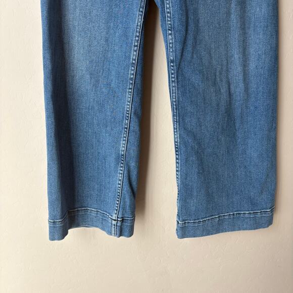 Maeve Anthropologie The Colette Crop Wide-Leg High Rise Patch Pocket Jeans 26 - Picture 5 of 10